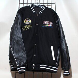 Mens Chase Authentics M&M's Racing Team NASCAR Black Jacket Size L Elliot Sadler